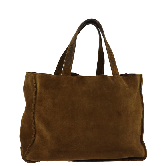 CHANEL Tote Bag Suede Brown CC Auth bs14773 - Picture 1 of 16